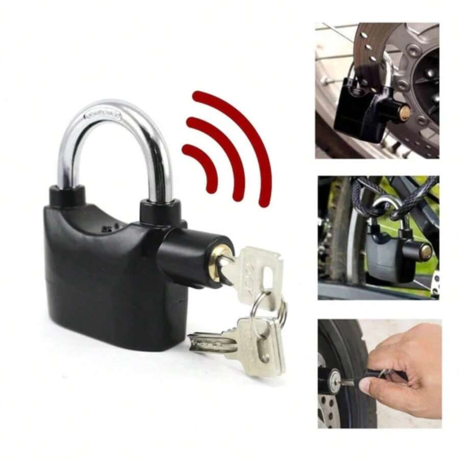 Candado Con Alarma De Alta Seguridad multiusos - Negro - Ver 1