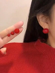 1 par de aretes tipo perla falsa de estilo clásico, joyas clásicas para fiestas, vacaciones y uso diario