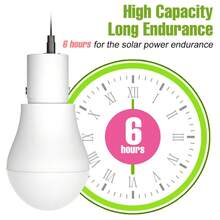 QNBDG 15W Led Ngoài trời Ánh sáng mặt trời Bóng đèn tròn Tính phí Có thể mang đi Lều cắm trại Vật rủ xuống Đèn Câu cá đêm 5V Trong nhà Tiết kiệm năng lượng Bảo vệ mắt Nhấp nháy Nhà  Sân vườn Sân sau Khẩn cấp An toàn Đèn Với móc Dài Pin Đời sống - trắng - Xem 2