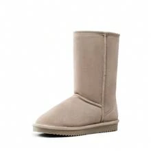 Women's Mid Calf Winter Snow Boots, Black Boots, Mid-Low Heel Flat Bottom Non-Slip Wear-Resistant Boots,Suede Warm Winter Casual Outdoor Christmas Festival Boots - 查看 2