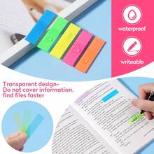 1000 Pcs Transparent Sticky Notes, Clear Sticky Index Tabs for Books Message Reminder, Waterproof Self-Adhesive Translucent Sticky Notes (10 Sheets) - Clear - View 3