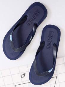 Men's Blue Slip-On Slipper, Korean Summer Fashion Beach Shoes, Soft Non-Slip Sole