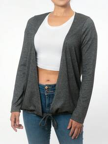 TE AMOMO Tunica Casual Con Frente Abierto Jareta Ajustadora - Gris Oscuro - Ver 1