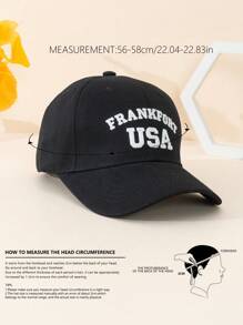 1pc Unisex Frankfurt City Name English Letter Embroidered Baseball Cap, Designed By Exclusive Designer For Daily Commute Wear, Perfect For Work, School, Date - Dark Grey - View 5