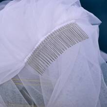 1 Miếng Mạng che mặt cô dâu , Đơn giản thanh lịch Phong cách , Bốn lớp Dài Công chúa Áo choàng dạ hội Màng che mặt , - trắng - Xem 6