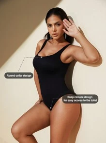 1件女士無縫修身背心連體褲，控制腹部