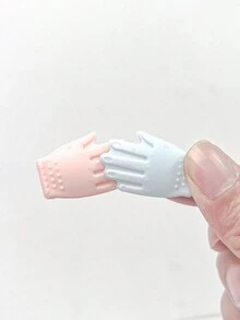 4 件裝（顏色隨機）創意塑膠手形夾,馬卡龍色,可愛迷你手掌設計收納夾,滿足輕鬆便攜式辦公室、學習或文具需求 - 彩色 - 查看 6