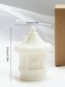 1入diy旋轉木馬形狀香薰蠟燭裝飾品 - 白色 - 查看 5
