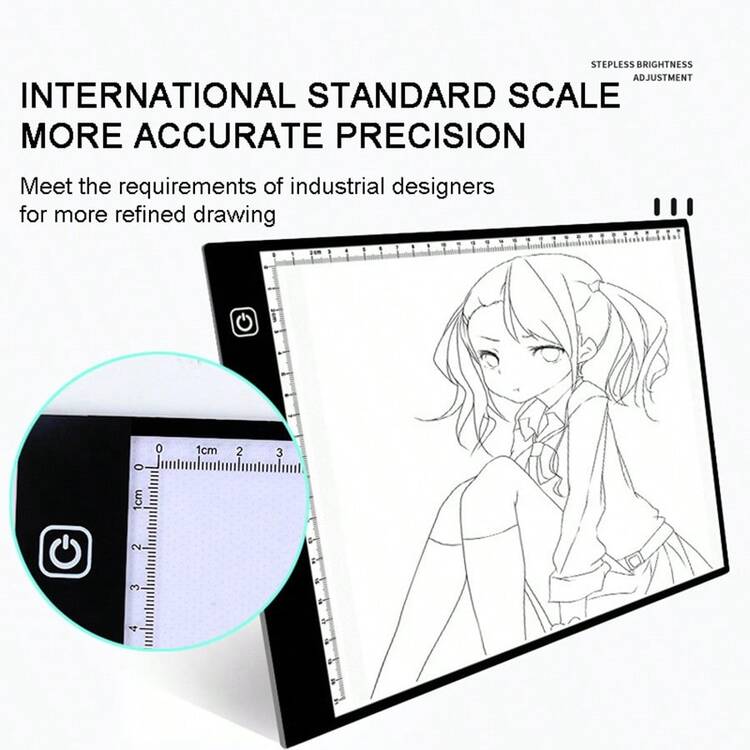 New LED Light Drawing Pad Digital Graphic Board Eye Protection Soft Light A4 Copy Stencil Drawing Board Tablet Painting Board for Children's Art Students Study - black border - View 5