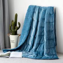 Warm Weighted Blanket, Fleece Sherpa Flannel Throw Heavy Blanket With 7-Layer Design - 霧霾藍 - 查看 1