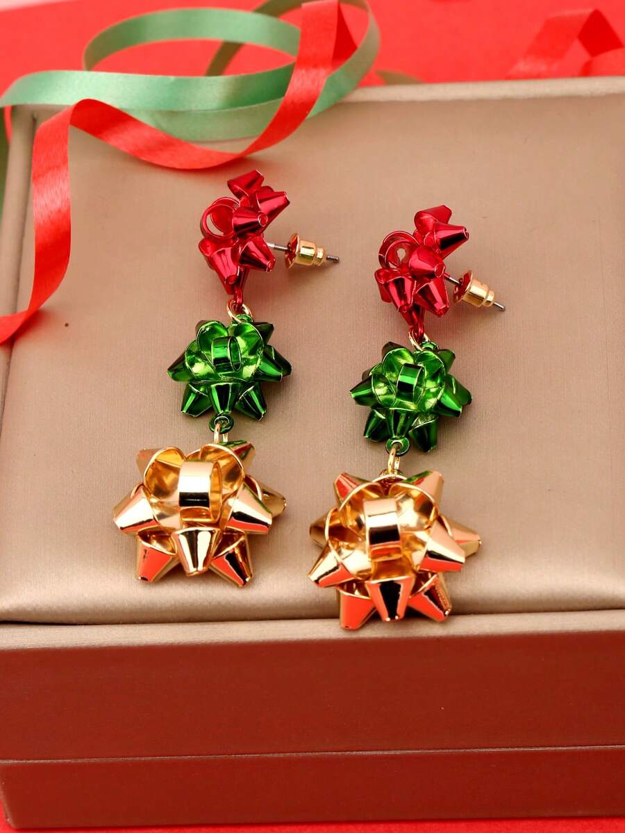 A Christmas Simple Metal Earrings - Christmas model A - View 1