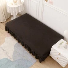 1 Piece Skirt Type Sofa Bed Cover Armless Sofa Cover Polyester Fiber Suitable For All Seasons Simple And Modern - Brown - View 4