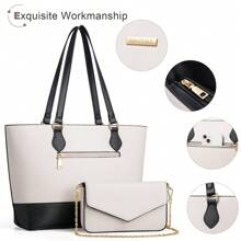 UKEIN Handbag Set, Purse Sets For Women, Tote Bag 4 Pcs, Fashion Purse Sets Women's Handbags The Tote Bag Handbags Sets - Black and White - View 4