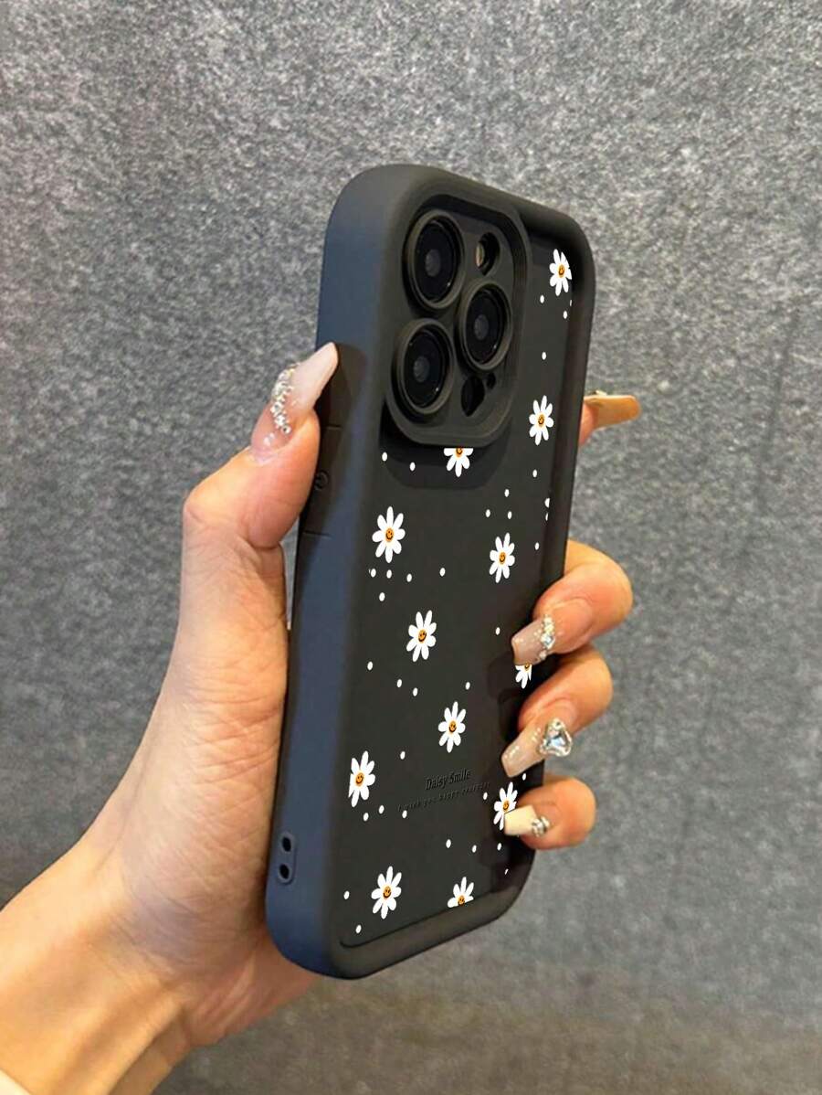 Apple Brighten Up Your IPhone With A Daisy Smile Pattern Simple Thickened Anti-Fall Phone Case Compatible With Iphone Waterproof Shockproof Scratch Resistant