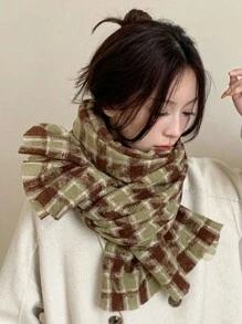 冬季加厚围巾女士披肩保暖披肩女士仿羊绒流苏围巾脖头巾柔软披肩