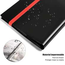 Album Tarjetas Compatible con  Cartas, 360 Bolsillos Carpeta para Tarjetas , Carpeta de Tarjetas Coleccionables, Album para Tarjetas Estrella de la Copa Mundial, Álbum de Tarjetas con Correa Elástica - Rojo - Ver 4