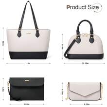 UKEIN Handbag Set, Purse Sets For Women, Tote Bag 4 Pcs, Fashion Purse Sets Women's Handbags The Tote Bag Handbags Sets - Black and White - View 6