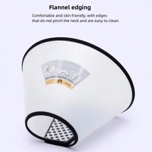 1只寵物恢復項圈,伊麗莎白項圈,透明設計,防咬,防舔,可調節,適用於手術後護理,美容修剪,沐浴清潔和保護,適用於狗和貓 - 白色 - 查看 9