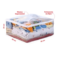 Kit 2 Organizadores Multiuso Transparente com Zíper Tam M