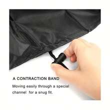 1 Pc Square Patio Furniture Cover, Waterproof Outdoor Furniture Cover Dustproof, UV Protection Outdoor Table Cover, Heavy Duty Outdoor Lawn Garden Table And Chairs, Bag, Organizer, Storage,Kitchen Decor,Household Items - Black - View 3