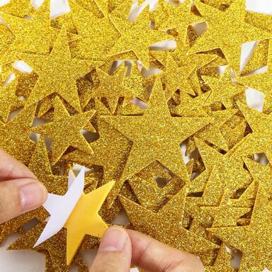 70 Pezzi, Adesivi In Schiuma Eva A Forma Di Stella Con Glitter Autoadesivi Dorati, Argentati E Rosa Per Giocattoli Educativi DIY