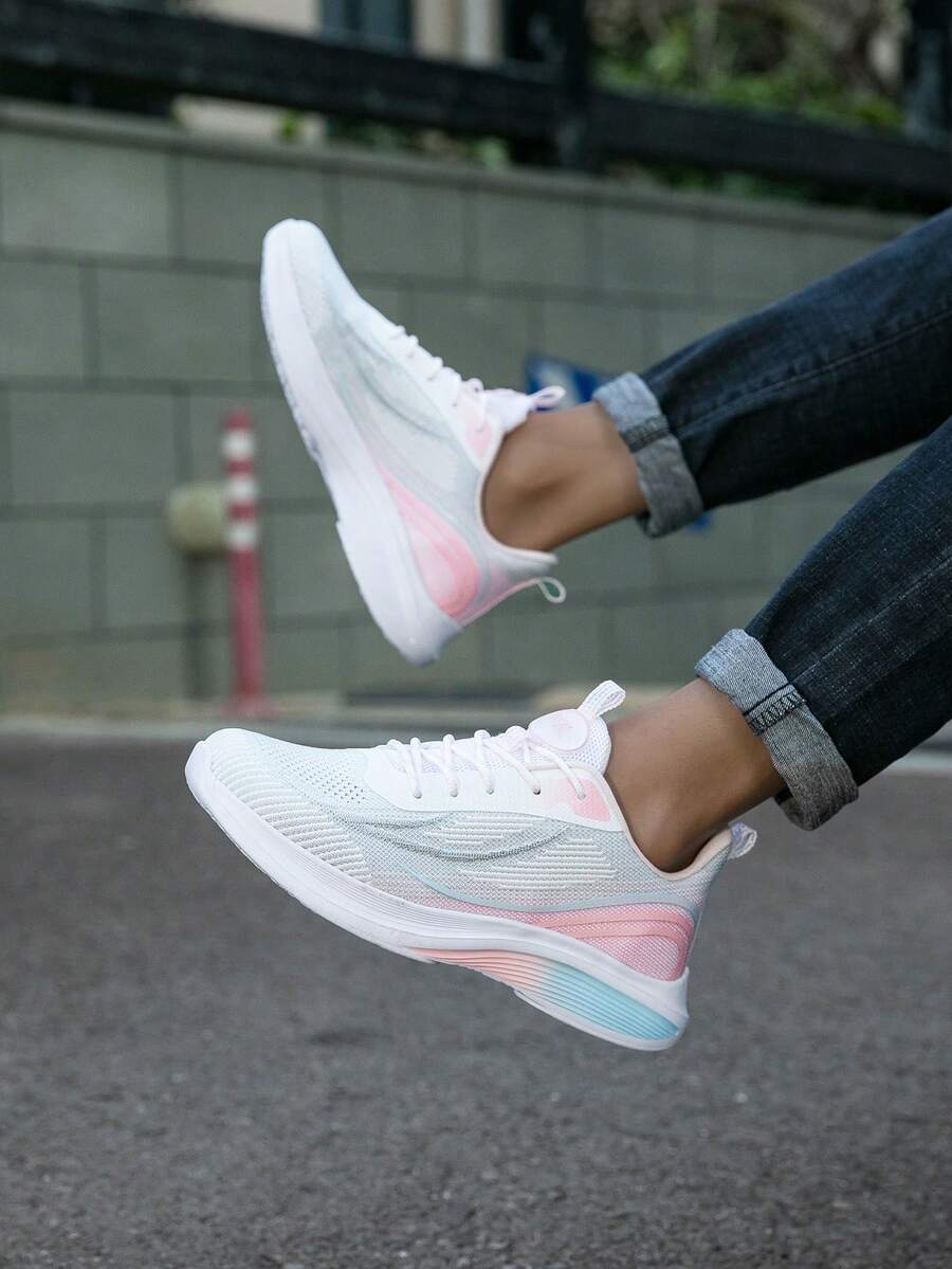 男士綁帶拼色運動鞋,減震設計,防水防滑,適合健身、旅遊,男女通用 - 粉色 - 查看 1