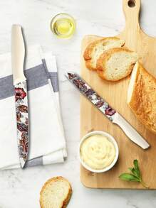 Marco Almond MA68 12-Piece Kitchen Knives Set, Colorful And Fashionable Coated Stainless Steel Knives With White Blade Guards, 6 Knives With 6 Knives Sheath