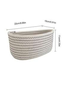 1/2 Giỏ đựng đồ đan thủ công bằng dây thừng, Thùng đựng đồ đa năng, Hộp đựng đồ chơi và mỹ phẩm, Giỏ đựng đồ có thể gấp gọn, Hộp đựng đồ lộn xộn trên bàn làm việc, Thích hợp cho phòng tắm, bàn làm việc, phòng ngủ, phòng khách, trang trí nhà cửa - Đen và trắng - Xem 2