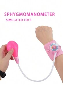 4er-Set rosa Arzt Rollenspielset (Krankenschwester Uniform + Stethoskop + Spritze + Blutdruckmessgerät) Spielzeugset für Kinder, Mädchen Rollenspiele mit Spritzen und Stethoskop