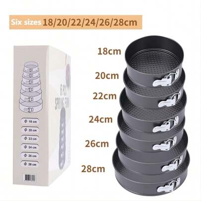 Conjunto De 3/6 Peças De Formas De Bolo Redondas Com Fundo Removível, Molde Para Bolo De Fundo Solto Em Aço Carbono, Forma De Bolo Com Fundo Removível Antiaderente, Acessórios Para Forno, Ferramentas De Cozimento, Utensílios De Cozinha, Acessórios De Cozinha