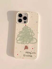 Gucadi白色圈狀聖誕樹緞帶設計，節慶氛圍，女孩雪花緞帶聖誕樹新款電話殼，適用於iPhone 15/14/13/12/11 - 彩色 - 查看 9