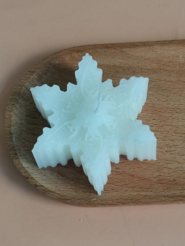 1 pièce Décoration de bougie d'aromathérapie flocon de neige de Noël fait maison, décoration de chambre, cadeaux