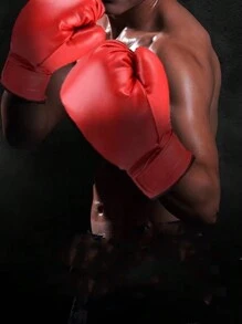 1 雙成人拳擊手套、拳擊裝備、全指拳擊手套、綜合格鬥、泰拳、跆拳道 - 紅色 - 查看 4
