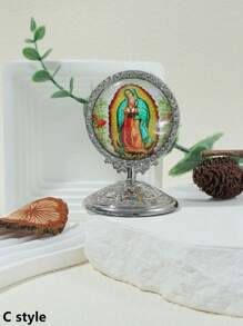 1pc Exquisite And Elegant Jesus & Virgin Mary Angel Praying For Good Luck Home Table Decoration Car Ornament Metal Crafts - home furnishings - View 12