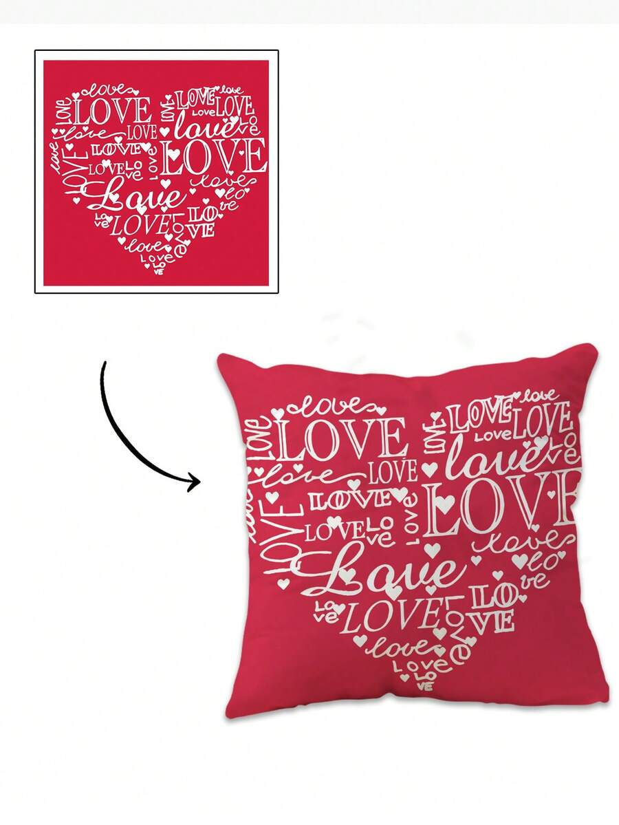 1個定製枕套,家居裝飾靠枕套；情人節///節日圖案定制