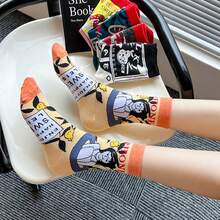 5 双女士袜子春秋季欧美复古时尚潮流嘻哈袜 - 彩色 - 查看 3