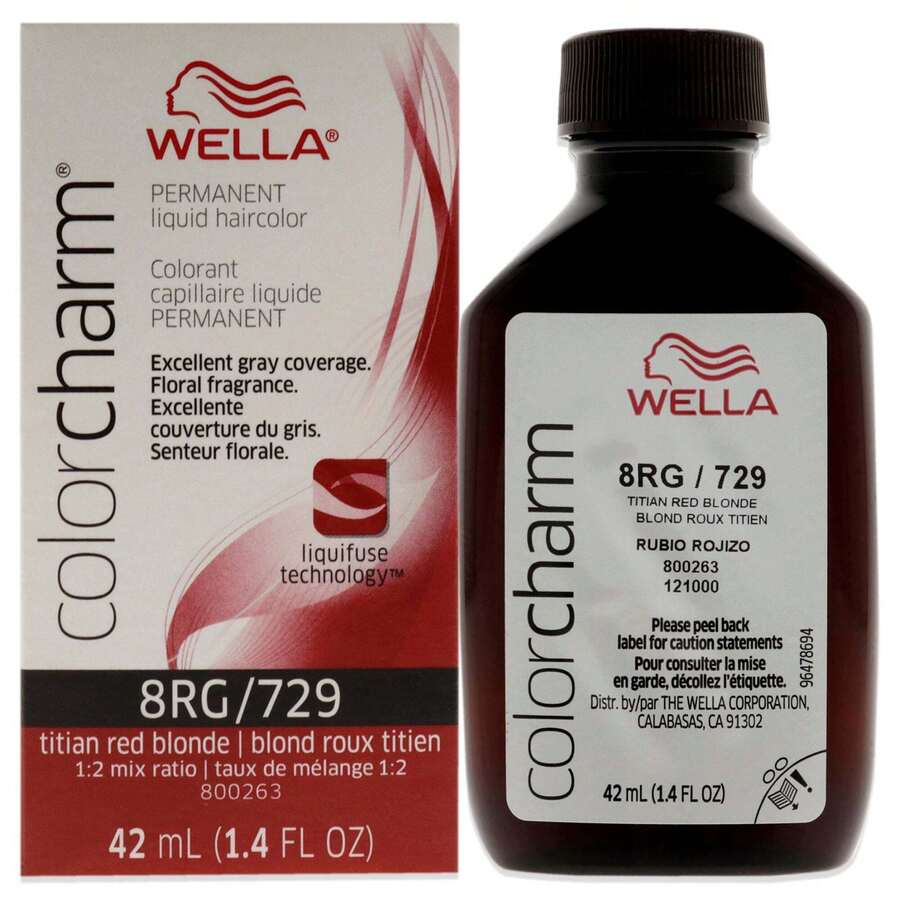 WELLA Color Charm Permanent Liquid Haircolor - 729 8RG Titian Red Blonde by Wella for Unisex - 1.4 oz Hair Color - Red - View 1