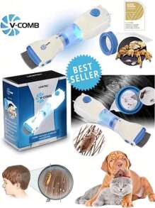 Aspiradora Eliminar Matar Piojos Liendres Pulgas Con Filtros - Maquina Azul Metálico, Efectiva y Segura - Peine Saca Piojos de Precisión, Incluye Envases Plásticos, Aspiradora de Piojoso, Aspiradora de Piojo y Liendres, Solución Ideal Contra Parásitos - Azul - Ver 2