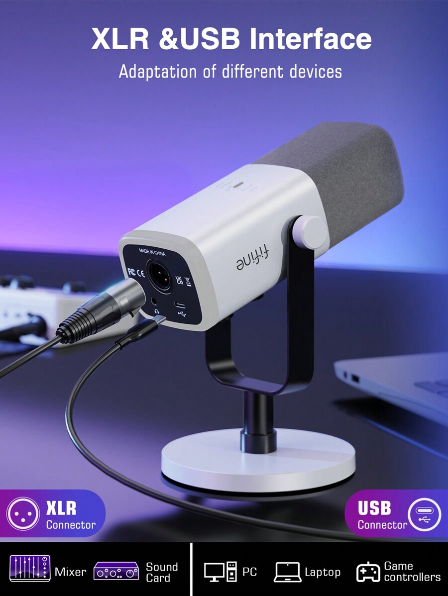 Fifine FIFINE USB/XLR Dynamic Microphone With Monitoring Headphone Jack