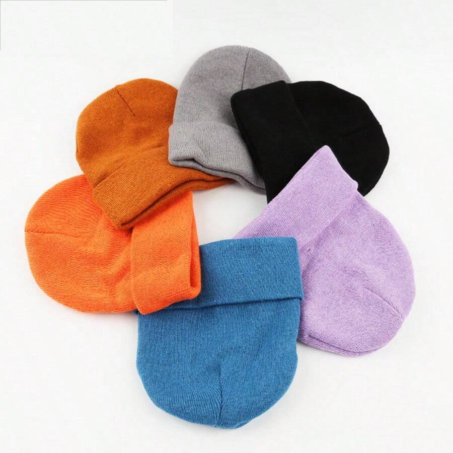 1 Miếng Nam Mùa Đông Trở viền Mũ Beanies , Nylon Dệt kim Ngoài trời Không vành Mũ - màu đen - Xem 1