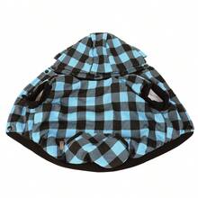 1入組格紋寵物夾克帶罩,棉服,濃烈香調和舒服的,合適的適用於小/中/大小狗,冬天室內室外使用 - 藍色 - 查看 7