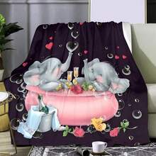 1pc Animal Patterned Coral Fleece Blanket, Soft & Warm Abstract Print Sofa, Air-Conditioning & Bed Blanket Suitable For All Seasons - Multicolor - View 3