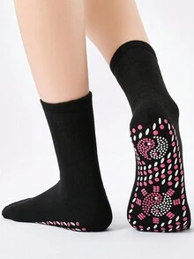 3 Vớ Yoga Với Không trượt Dấu chấm & Tự sưởi ấm Chức năng Đối với Trong nhà Sàn nhà , Ma sát Nỗi nóng Vớ - màu đen - Xem 2