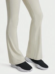 女性抬腹提臀寬腰喇叭褲/健身瑜伽休閒運動活力曲線