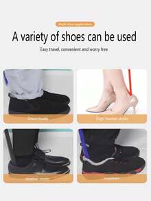 FEPK 1 Pc Blue Shoehorn For Pregnant Women, The Elderly, Shoe Lifter, Slouchy Shoe Wearer, Long Handle, Household Shoehorn, Extended Shoehorn - Blue - View 6