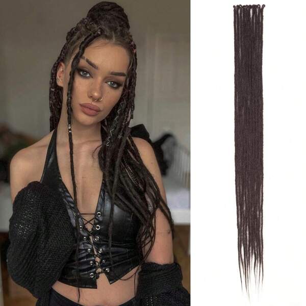 36 Inch Single Ended Dreadlock Extensions for and Men 10 Strands