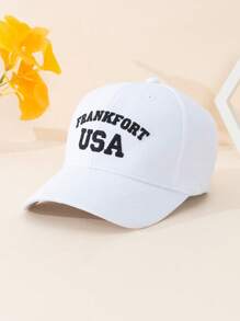 1pc Unisex Frankfurt City Name English Letter Embroidered Baseball Cap, Designed By Exclusive Designer For Daily Commute Wear, Perfect For Work, School, Date - Dark Grey - View 6