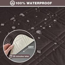 1/2/3 Seat Waterproof Recliner Sofa Cover, Non Slip Recliner Chair Covers, Washable Reclining Couch Cover Outdoor Cushion Covers Garden Furniture Protector With Elastic Straps Pocket For Pets, Cats, Dogs Coffee Brown - 咖啡棕 - 查看 5