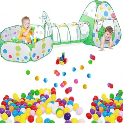 FELIN Tienda de Campaña para Niños con Piscina de Bolas y Túnel, Tienda de Campaña para Niños con Canasta de Baloncesto, Juguetes para Interiores y Exteriores para Niños y Niñas (No Incluye Pelotas)