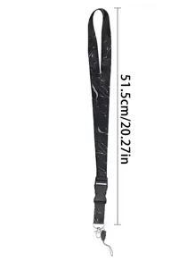 1 pièce Sangle de cou détachable pour porte-badge, clés, porte-clés, design marbre. Parfait pour les enseignants, les hommes et les femmes, avec boucle à dégagement rapide. Cordon pour téléphone portable, carte d'identité ou portefeuille, etc. Cadeau décontracté, souvenir, accessoire de voiture, charme de sac, scolaire, gothique mignon Y2K